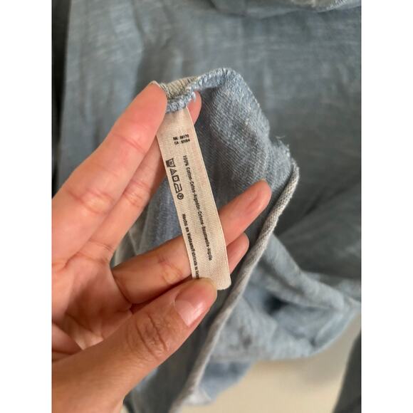 Free People Beach Sweatshirt Women's OS Cocoon Cowl Pullover Light Blue Cotton - Picture 5 of 8